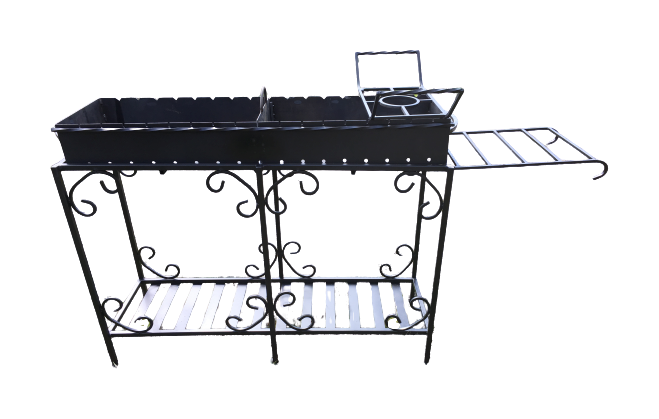 Мангал на 20 шампуров с крышей и комплектом аксессуаров толщина 4 мм (МК20-3д)