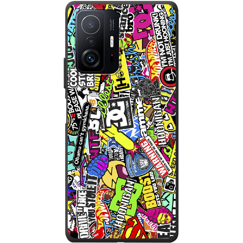 Чохол BoxFace Xiaomi 11T / 11T Pro Multicolored Inscriptions Чорний силікон (43423-up880-44163)