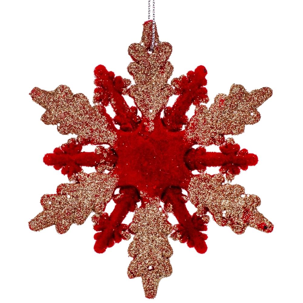 Игрушка на елку Elisey Изысканная снежинка 10,6 см Красный (NH-106-K-44)
