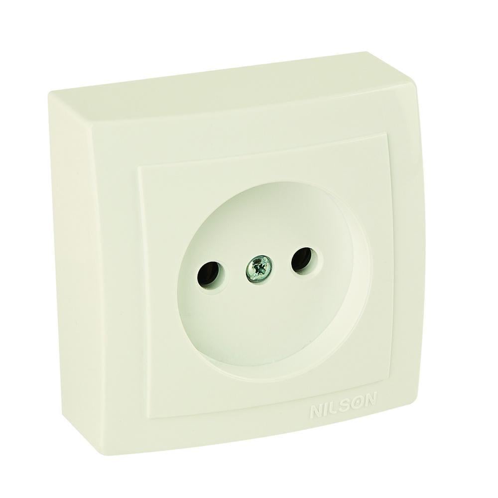 Розетка Nilson Themis одинарна без заземлення Кремовий (26121015)