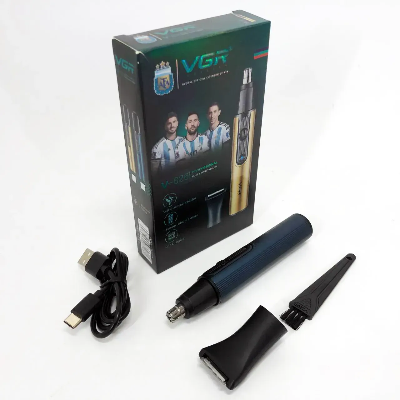 Тример акумуляторний VGR V-626 2в1 для чоловіків/насадка для носа/вух/окантовки бороди Синій (ML-04837) - фото 8 Тример акумуляторний VGR V-626 2в1 для чоловіків/насадка для носа/вух/окантовки бороди Синій (ML-04837) - фото 8