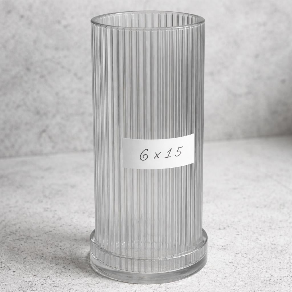 Форма для свічок рифлена Прозорий 6х15 см