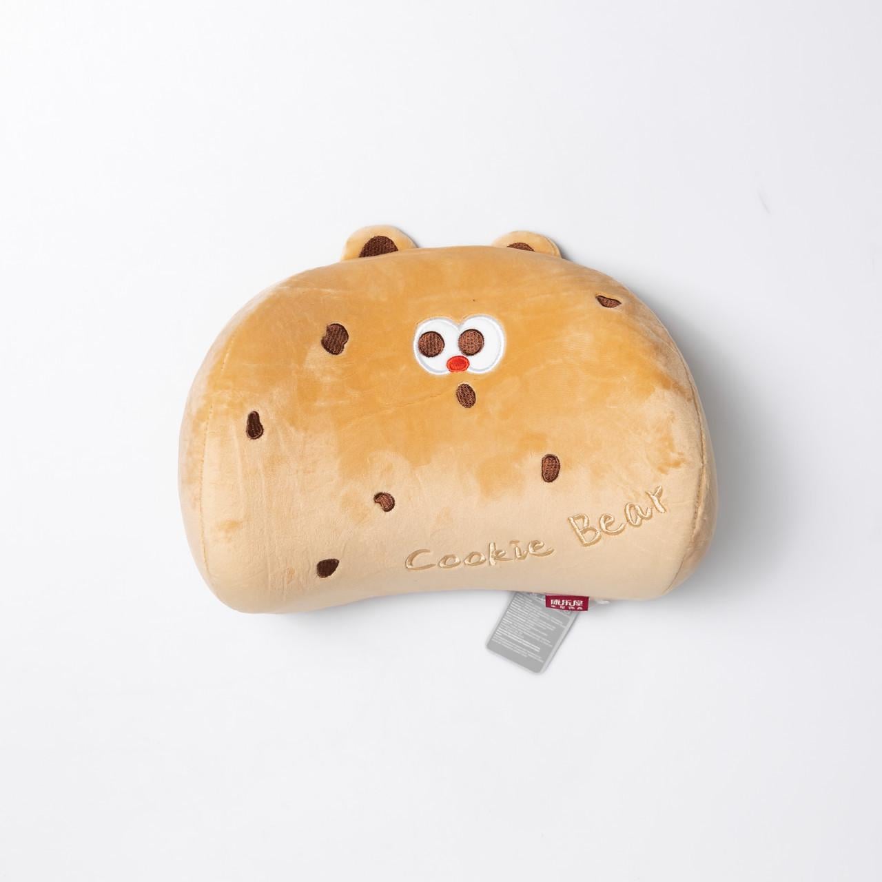 Подушка-підголовник Cookie Bear з Memory Foam плюш-велюр ортопедична 27х20х12 см Бежевий