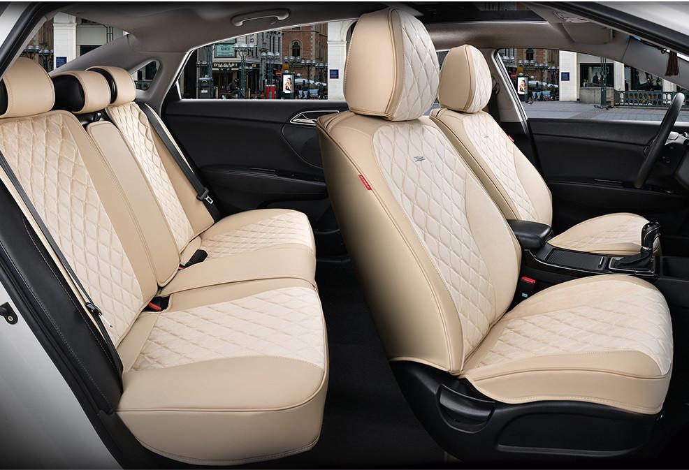 Чохли 5D з алькантари Elegant Sorrento EL 700 154 на передні та задні сидіння автомобіля Бежевий (2518247025)