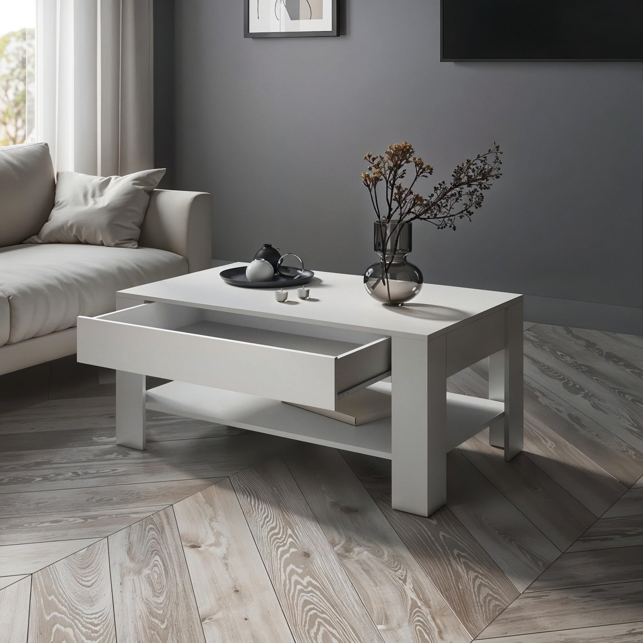 Журнальний стіл зі шухлядою S-5 1000х650х480 мм Білий - фото 2 Журнальний стіл зі шухлядою S-5 1000х650х480 мм Білий - фото 2