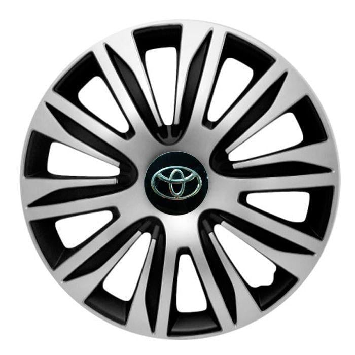 Ковпаки для коліс 4 Racing Nardo Silver/Black R14 з логотипом Toyota 4 шт.