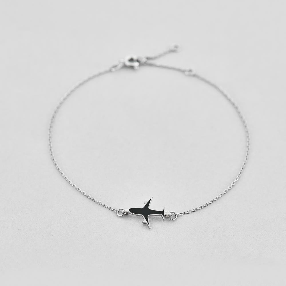 Браслет золотой Minimal Счастливый Самолетик (ЗВС-126еб)