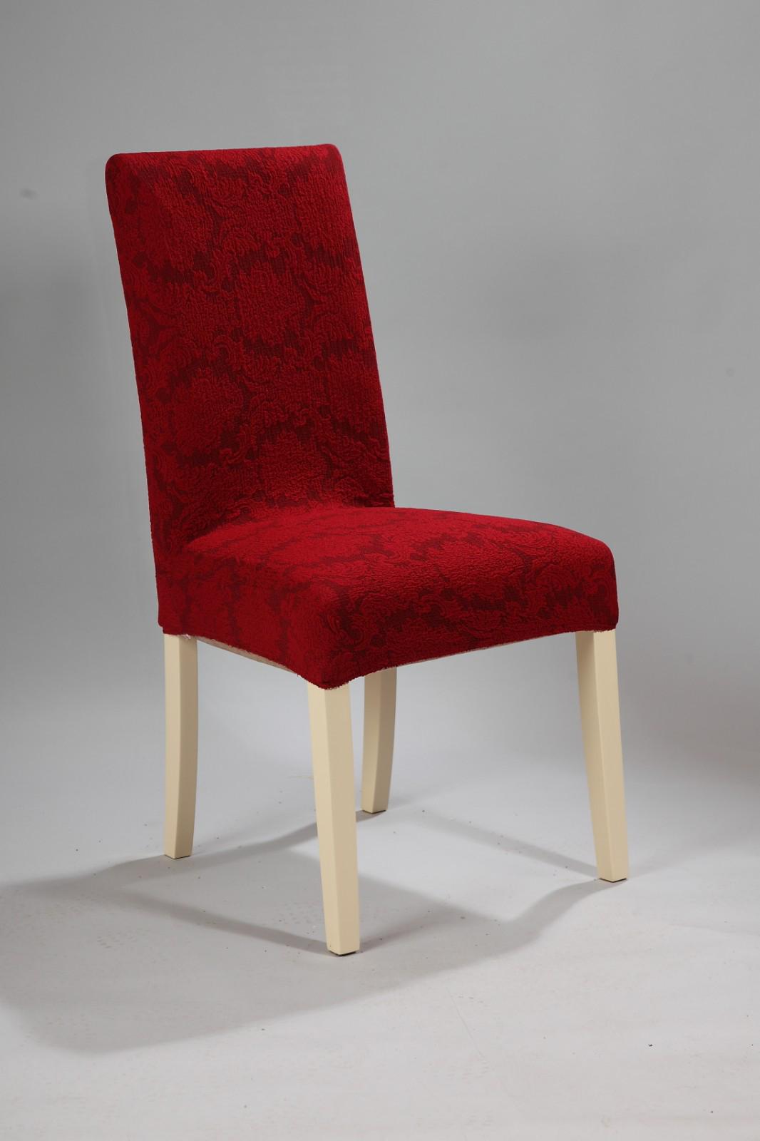 Чехол натяжной на стул GOSPO жаккард Бордовый (2268849240) - фото 1