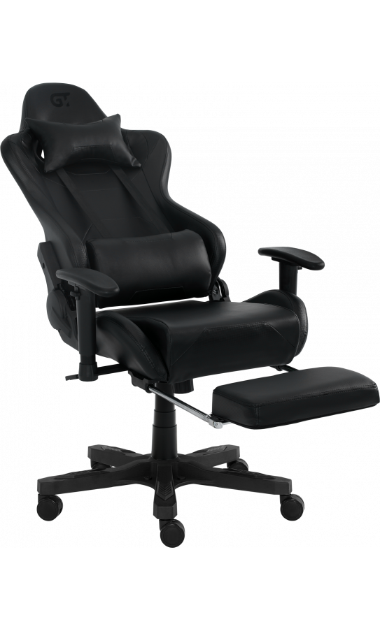Кресло геймерское с подножкой для ног GT Racer X-2535-F Черный Карбон