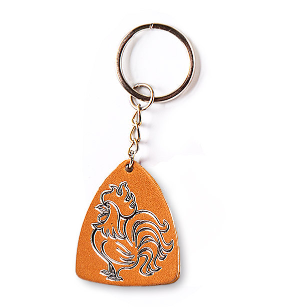 Брелок для ключей Петух кожаный (Trinket-Cock-S190-Silver)