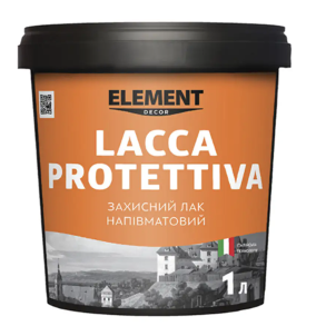 Лак защитный Element Decor Lacca protettiva акриловый полуматовый 1 л