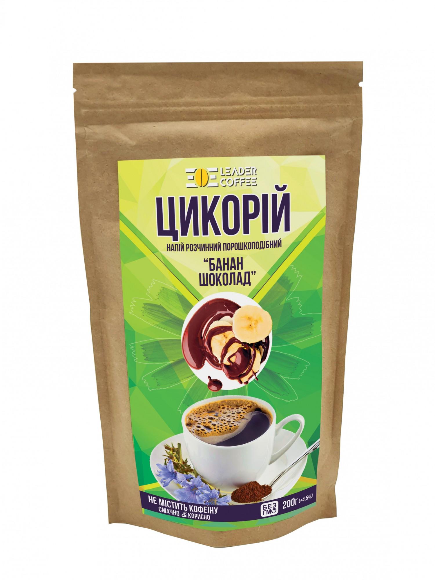 Цикорій ТМLEADERCOFFEE Банан-шоколад розчинний 200 г (1571365711)