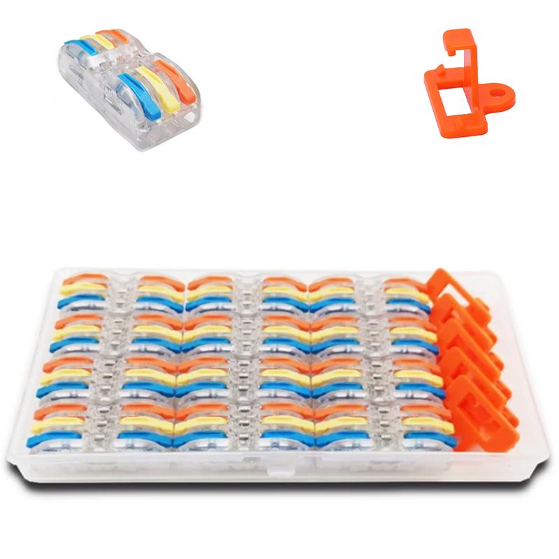 Набор клемм Tactix 0,08-4 мм2 32А 3х1-3х1 проходная одинарная 39х18х14,5 мм 12 шт. с фиксатором 5 шт. (CT423Tc-17box)