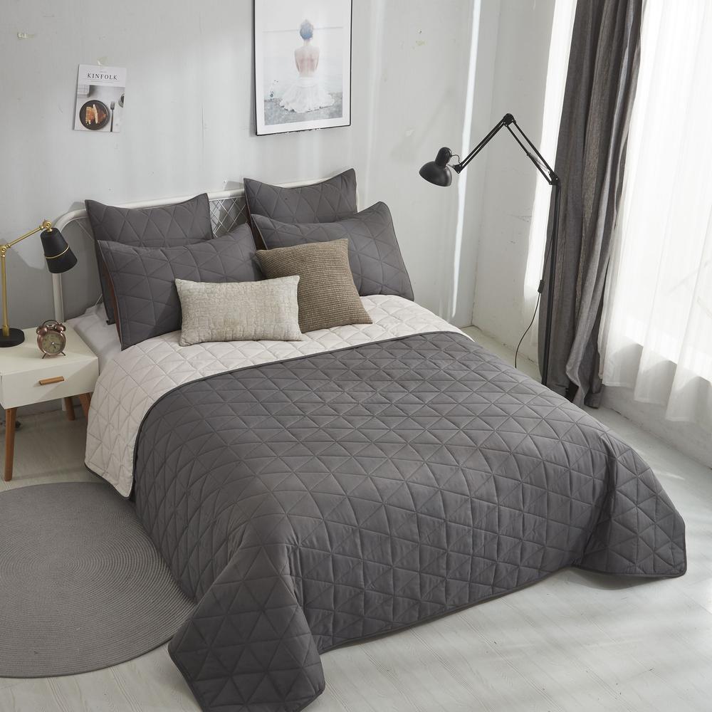 Покривало Dana Deco Narzuta 180х220 см мікрокоттон 9984866 Бежевий/Графітовий (DR013874)