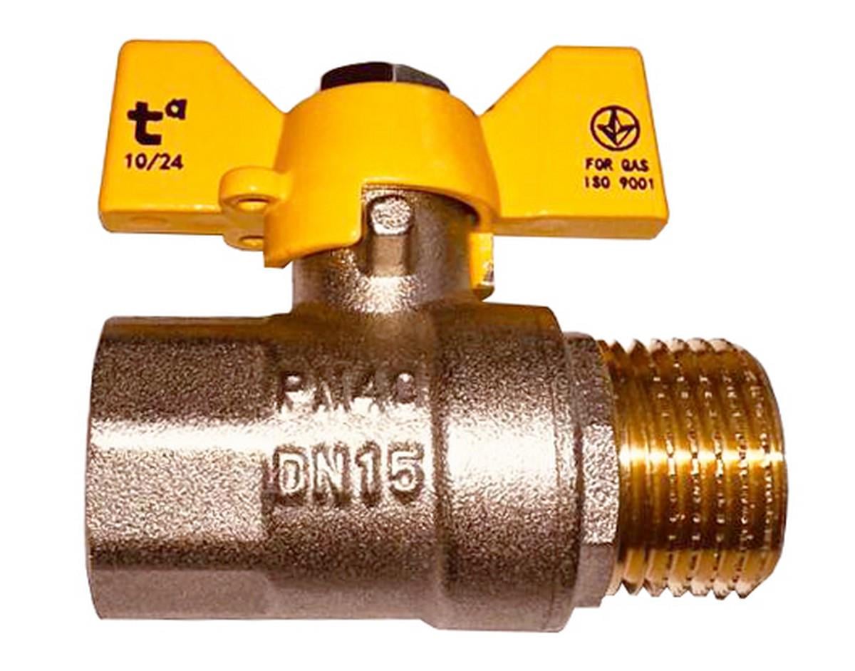 Кран шаровый газовый 1/2" ПМ (ins698)
