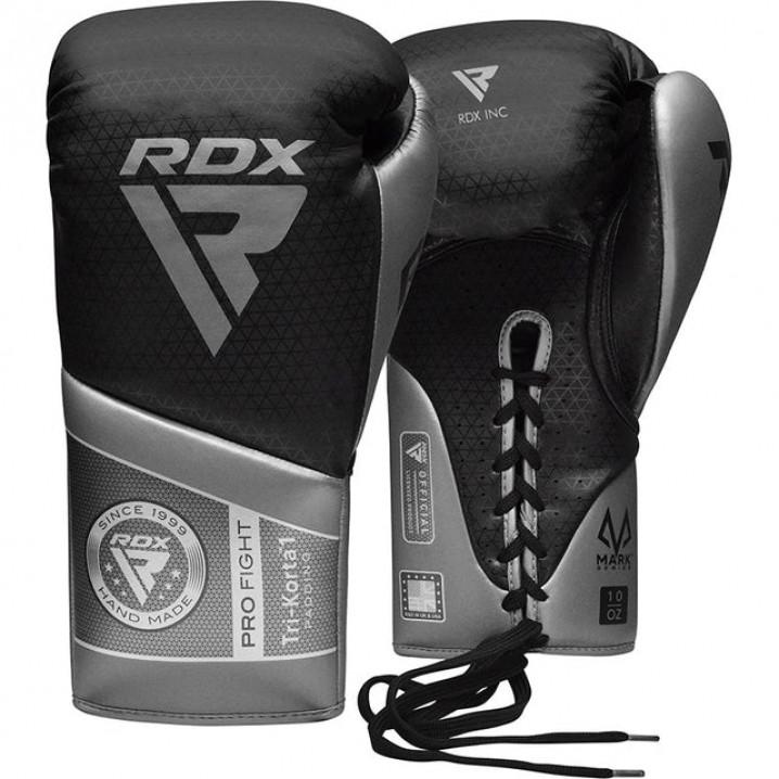 Боксерські рукавички RDX K1 Mark Pro Fight Boxing Gloves 8oz Чорно-срібний (2977526364)