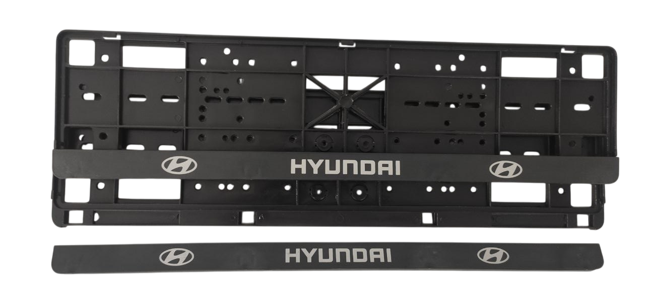 Рамка номерного знаку із защіпками Книжка з написом "HYUNDAI" пара (20604)