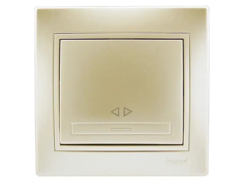 Выключатель одноклавишный промежуточный MIRA со вставкой Жемчужно-белый перламутр (00000009252)