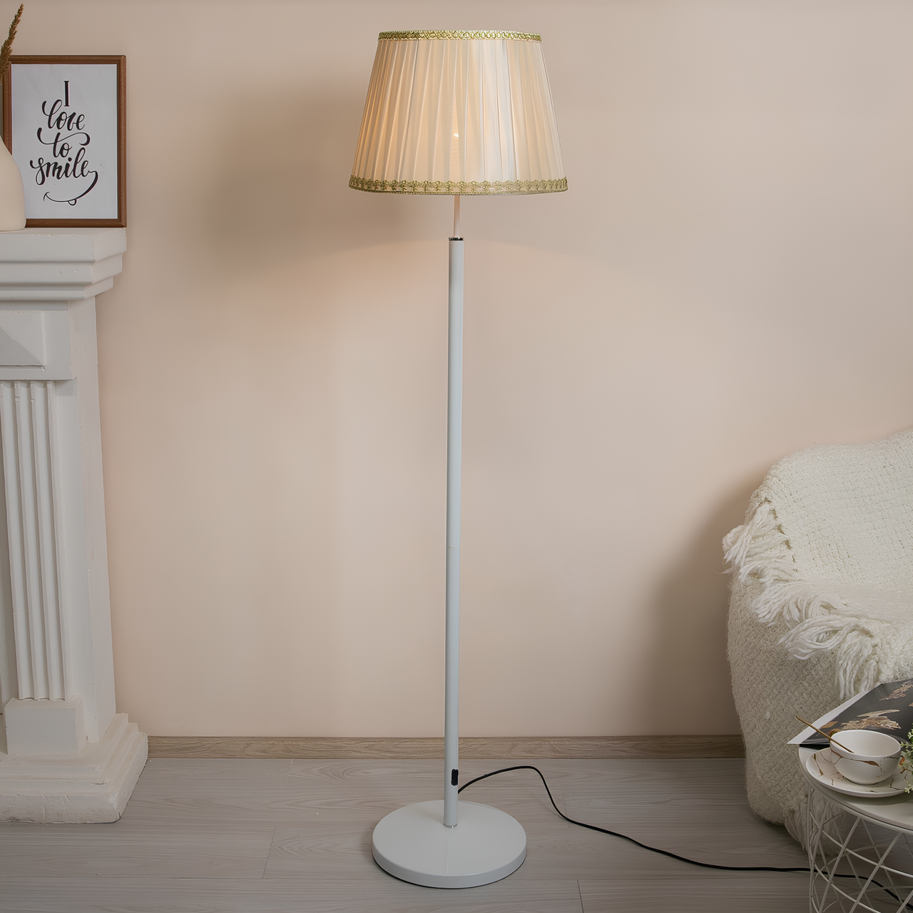 Торшер Svet с плиссированным абажуром под лампу Е27 Белый/кремовый (SWT-3510/BASE+SHADE WT) - фото 7 Торшер Svet с плиссированным абажуром под лампу Е27 Белый/кремовый (SWT-3510/BASE+SHADE WT) - фото 7