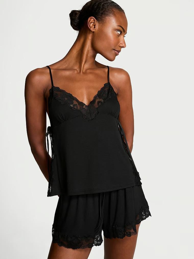 Піжама майка/шорти Victoria's Secret Ribbed Modal & Lace Cami Shorts Set XS Чорний (26935471) Піжама майка/шорти Victoria's Secret Ribbed Modal & Lace Cami Shorts Set XS Чорний (26935471)