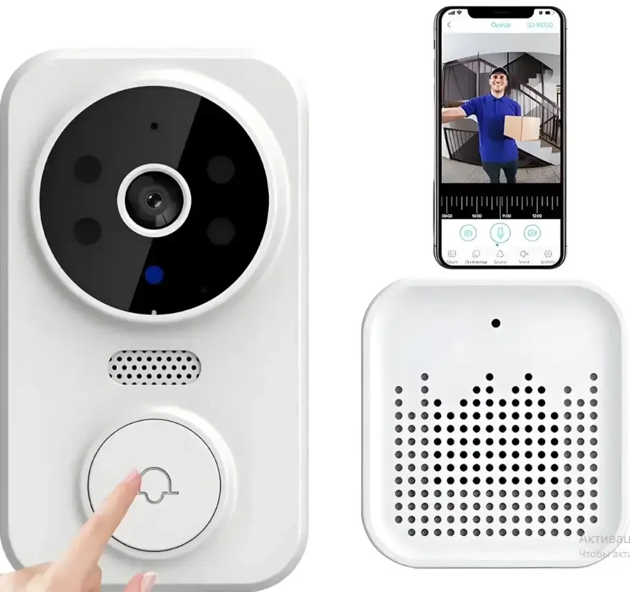 Видеовызов с WiFi smart doorbell M8 интеллектуальный с камерой (9159) - фото 2 Видеовызов с WiFi smart doorbell M8 интеллектуальный с камерой (9159) - фото 2