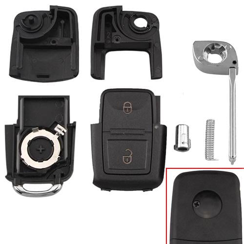 Заготовка-корпус для ключа запалювання автомобіля під чіп 2 кнопки для VW Black (498009) - фото 2