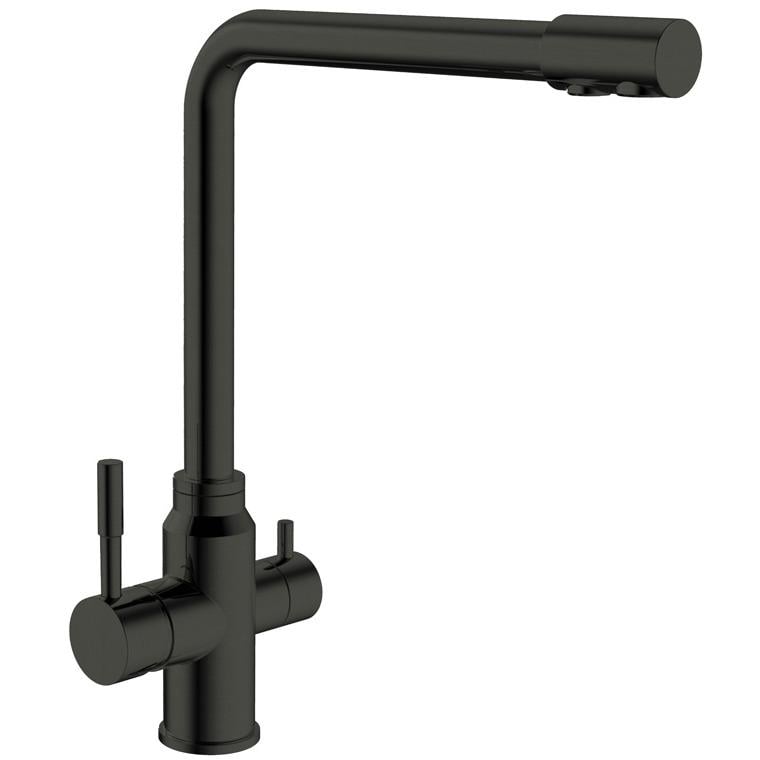 Смеситель для кухни MIXXUS SUS-021 MI5861 на две воды Черный (115478)