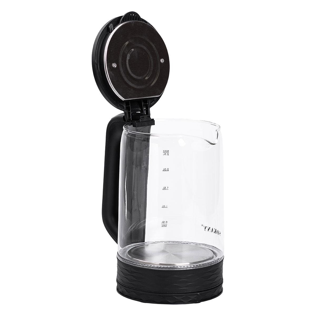 Электрический чайник стеклянный бытовой 2.5 л Sokany чайник дисковый для дома 1500