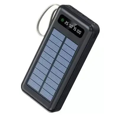 Батарея мобільна універсальна UKC Solar Smart 1015 з сонячною панеллю 10000 mAh Black (tf5085) - фото 3