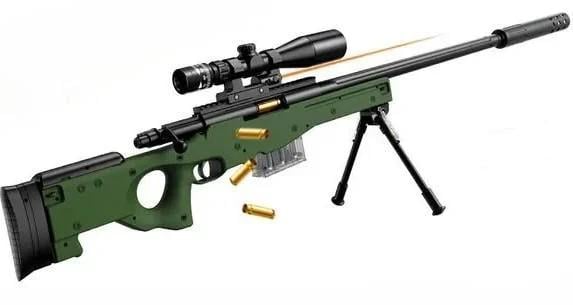 Гвинтівка іграшкова AWM на м'яких кулях EVA з глушником оптичним прицілом Зелений (130 см)