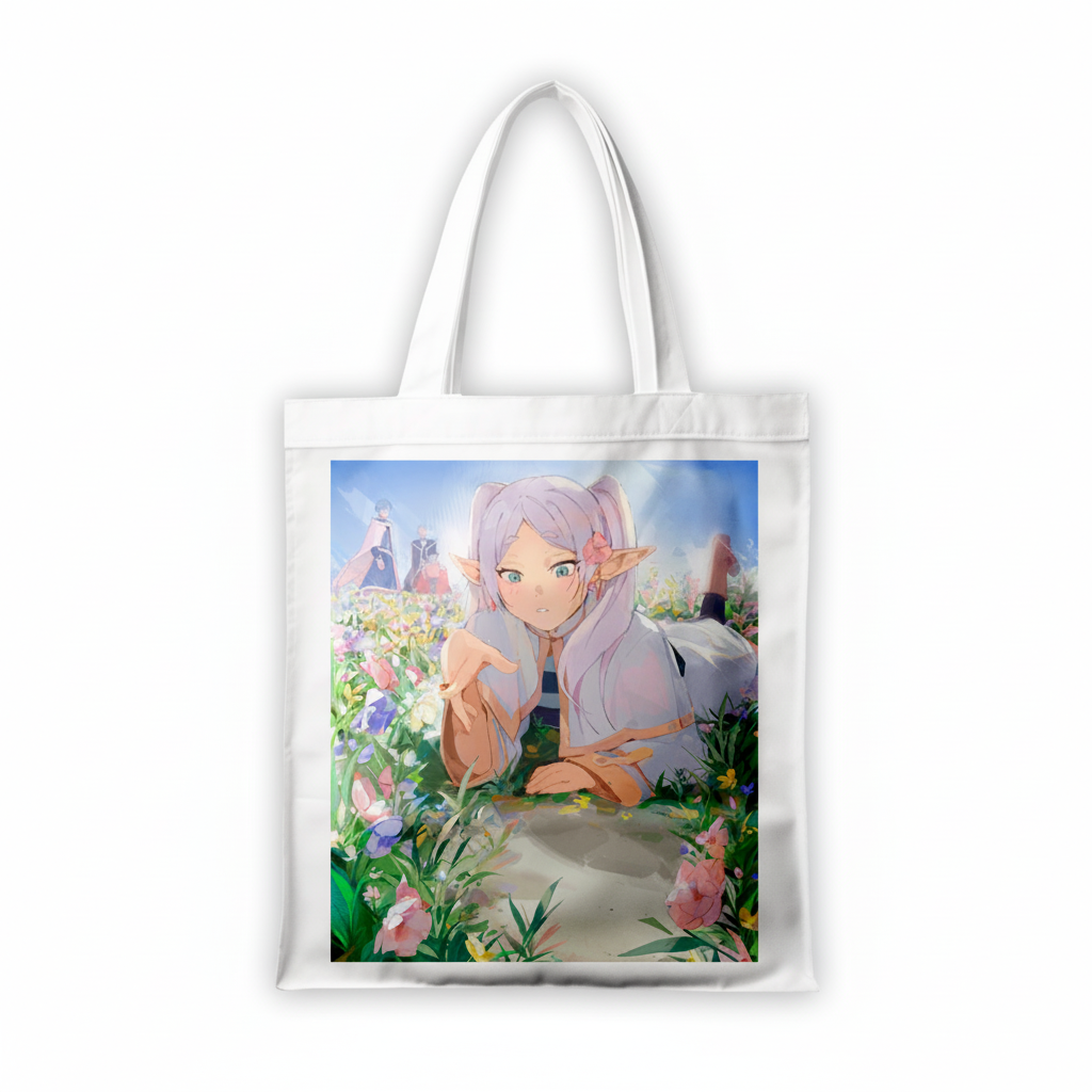 Сумка-шопер Frieren Beyond Journey's End з габардину Білий (6671)