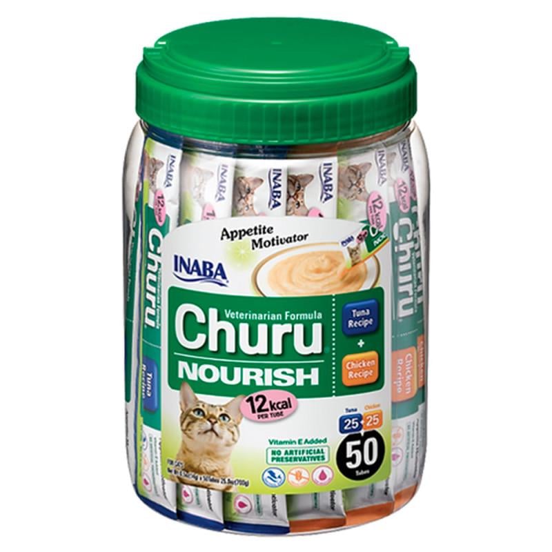 Ласощі для котів INABA Churu NOURISH Вершковий мус в стіках Рецепт з куркою та тунцем 50 шт. (3189952113)