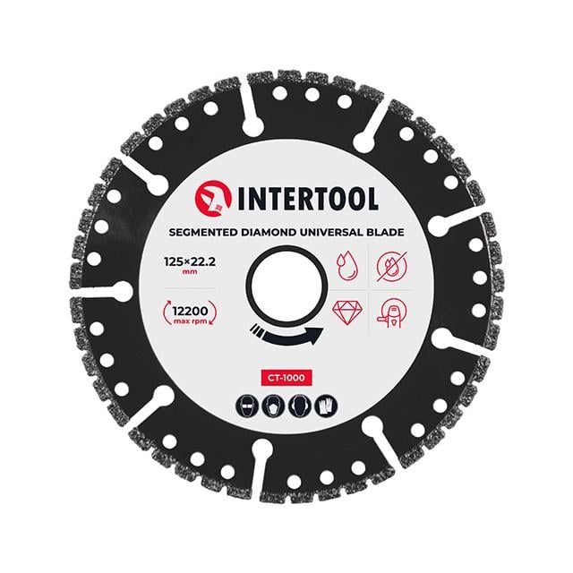 Диск алмазный универсальный сегментный Intertool 125хх22,2 на угловую шлифмашину (CT-1000)