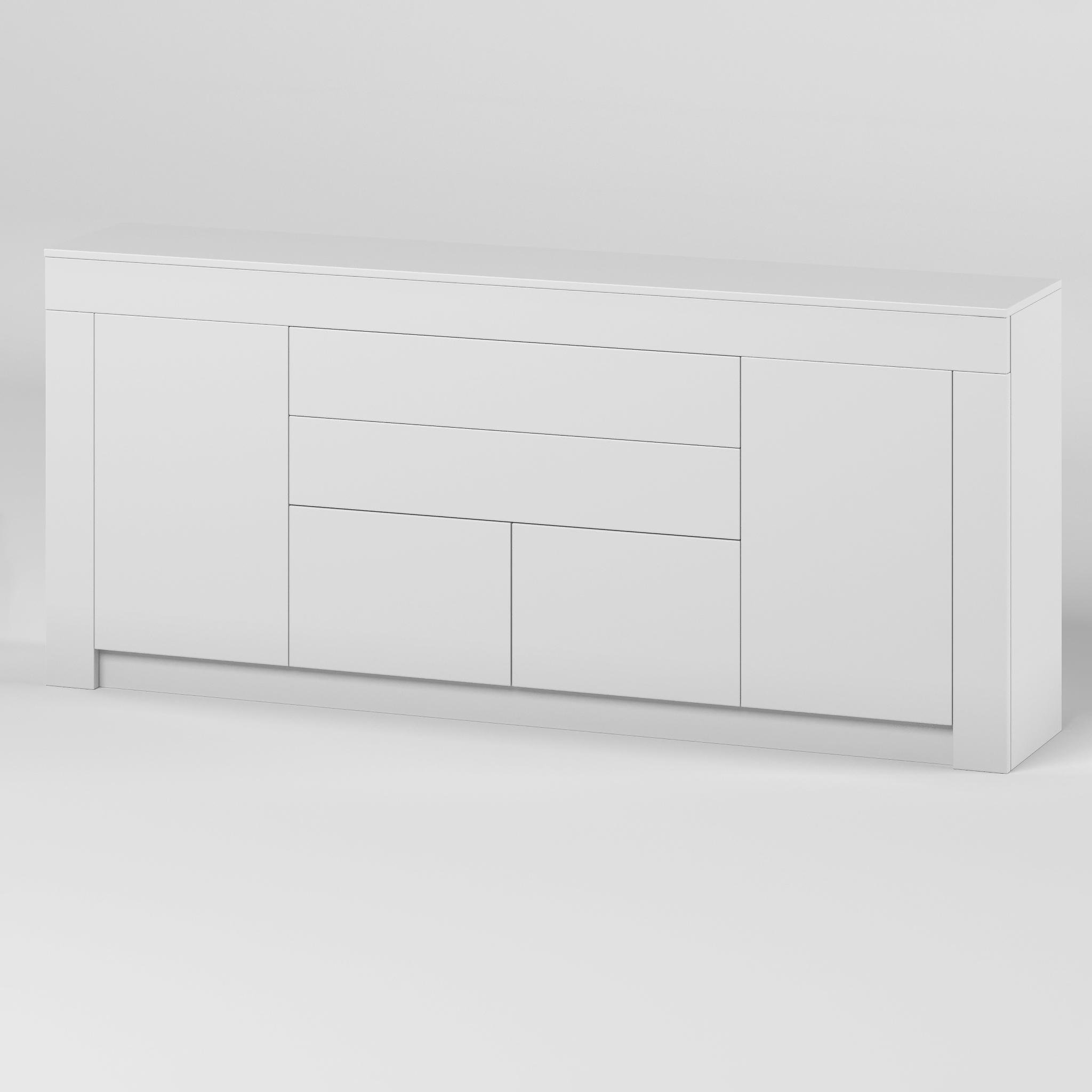 Комод с дверцами и ящиками без ручек Ларри-2 1900x350x840 мм Белый - фото 2