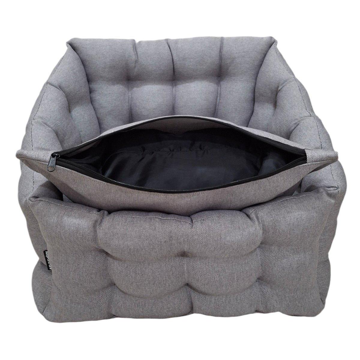 Автомобільне крісло для собак Huge and Tiny зі знімними ременями 50x45 см Світло-сірий - фото 5 Автомобільне крісло для собак Huge and Tiny зі знімними ременями 50x45 см Світло-сірий - фото 5