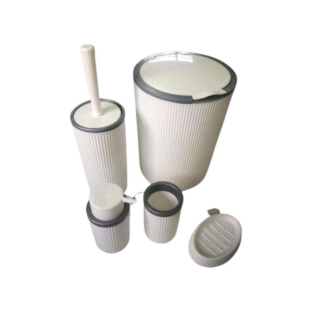 Набор аксессуаров для ванной комнаты Boxup FT-410 5 предметов Бело-серый (100194ZPL)