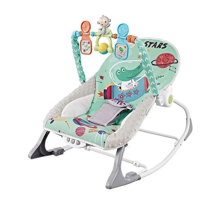 Детский шезлонг 27244/6 мелодии/вибрация/регулировка положения/погремушки в коробке Зеленый (23458169)