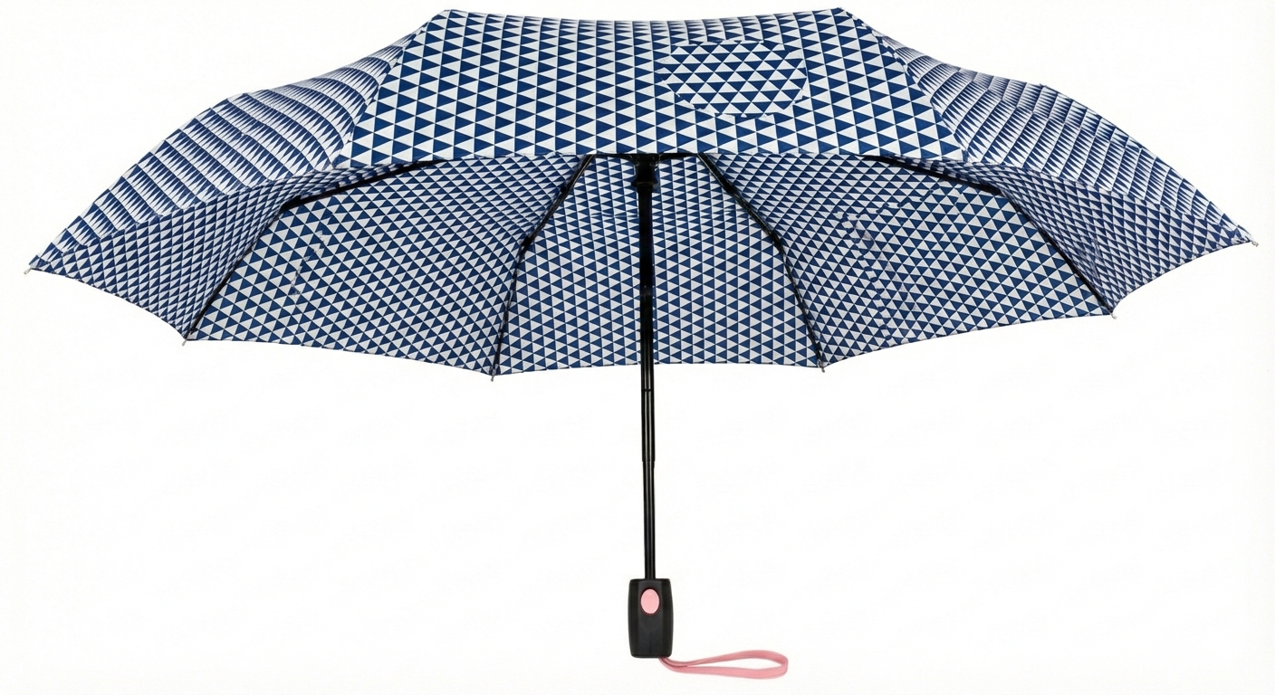 Парасолька складна напівавтомат Power 8 спиць купол 110 см Blue