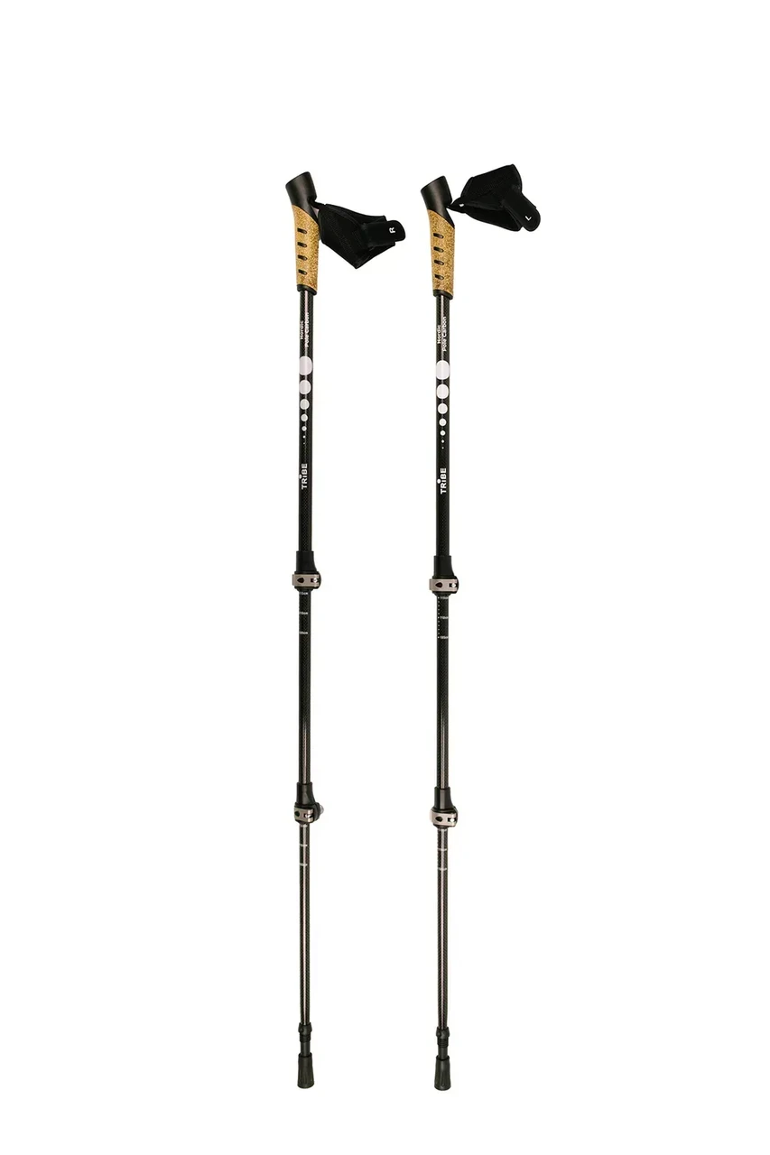 Палиці для скандинавської ходьби Tribe Nordic Pole Carbon карбонові/телескопічні Fast Lock 68–135 см 2 шт. (T-ME-0023-white)