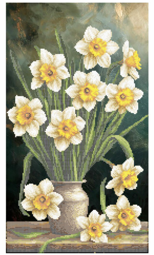 Схема для вышивки бисером Золотая Подкова Нарциссы ЗПК-073 (6490)