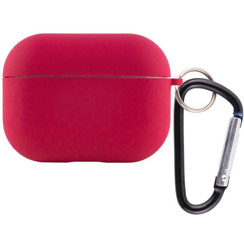 Чехол противоударный силиконовый с микрофиброй для наушников Airpods Pro Rose Red (00000039443_7)