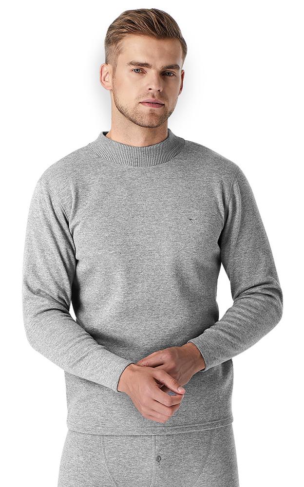 Термобелье мужское хлопковое с плотным мехом комплект кальсоны и кофта -5-25°С 2 XL Светло-серый - фото 2