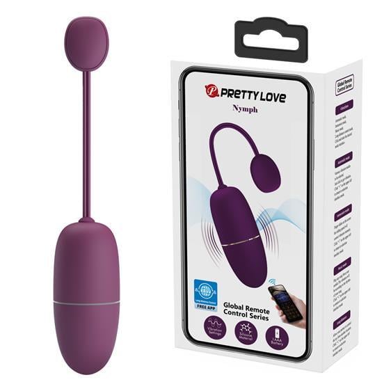 Смарт-віброяйце Pretty Love Nymph Vibrating Egg App Dark Purple (38024147)