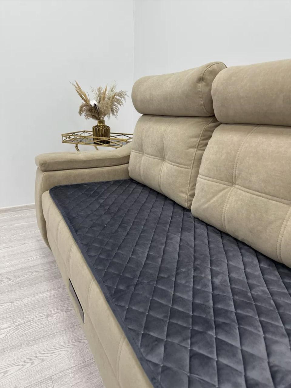 Дивандек 90х210/90х160 см 2 шт. Графітовий (Д-am-divandek-0016) - фото 3