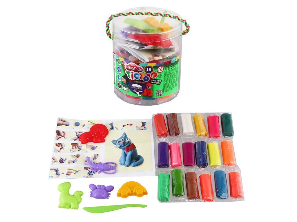 Набір творчості тісто для ліпки Danko Toys Master Do туба 18 кольорів (MTT-68327)