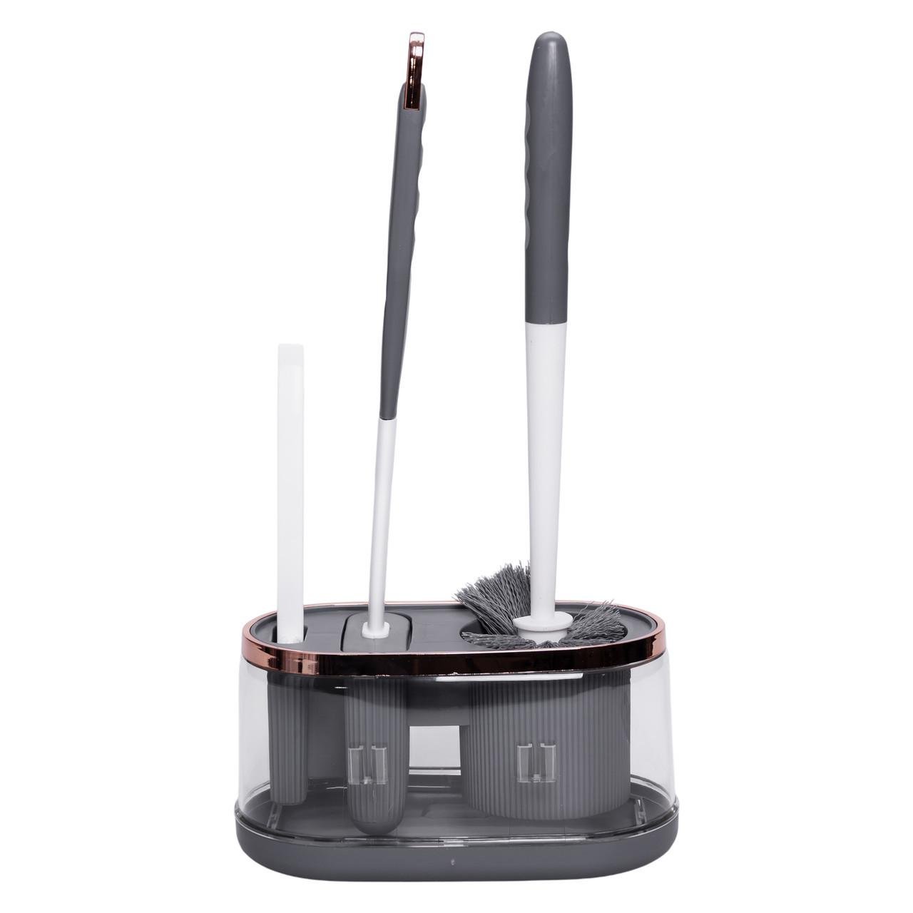 Набор для туалета настенный 3в1 ершики 2 шт. и щетка (HP-35015-47DG) - фото 7