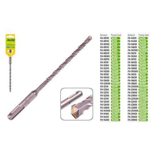 Бур для бетона Alloid SDS-plus S4 6x160 мм (2278475456) - фото 3 Бур для бетона Alloid SDS-plus S4 6x160 мм (2278475456) - фото 3