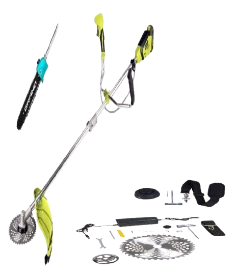 Триммер аккумуляторный бесщеточный газонный ELTOS АТГ-20 2в1 2 АКБ 4 Ач/ЗУ/шпуля с леской/косильный нож/насадка высоторез (33702706)