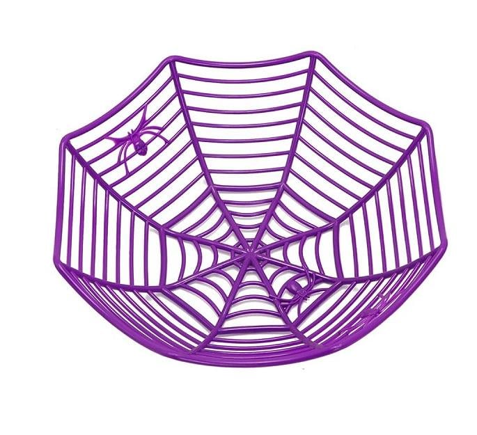 Фруктівниця-цукерниця пластикова для Хеловіна Spider 27×10 см Purple