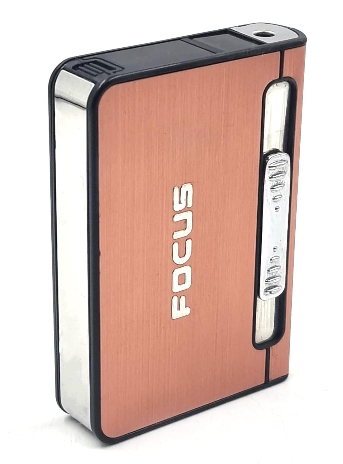 Портсигар на 10 сигарет с зажигалкой FOCUS №HL-149 Pink (18316)